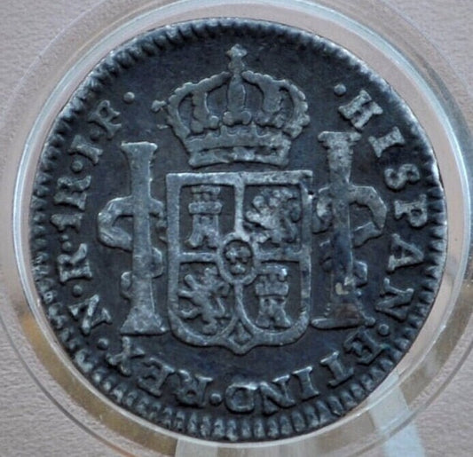 1812 Spanish 1 Real Colombia, NR-JF - Great Detail, Scarce Type - Spanish Silver Colonial Era Coin - Ferdinand VII - 1812 One Real Silver