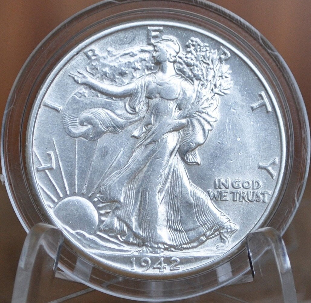 1942 Walking Liberty Silver Half Dollar - VF-BU (Very Fine to Uncirculated) Grade -Philadelphia- 1942 P Half Dollar, Great Mint Luster