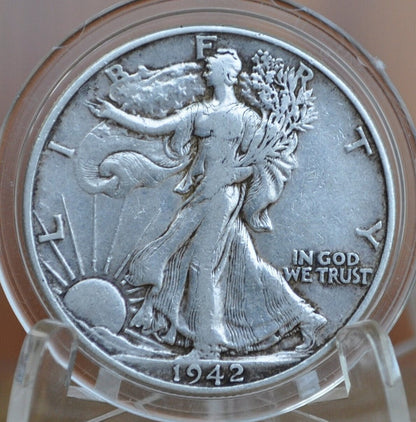 1942 Walking Liberty Silver Half Dollar - VF-BU (Very Fine to Uncirculated) Grade -Philadelphia- 1942 P Half Dollar, Great Mint Luster