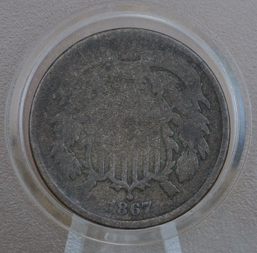 1867 Two Cent US Coin - Choose by Grade / Condition - Civil War Era - 2 Cent Piece 1867