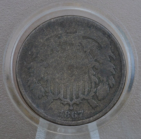 1867 Two Cent US Coin - Choose by Grade / Condition - Civil War Era - 2 Cent Piece 1867