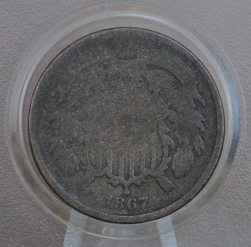 1867 Two Cent US Coin - Choose by Grade / Condition - Civil War Era - 2 Cent Piece 1867