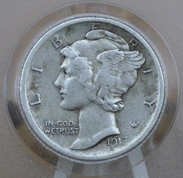 1917-S Mercury Silver Dime - Choose by Grade - San Francisco Mint - 1917 S Winged Liberty Head Dime - Silver US Dime 1917 S Mercury
