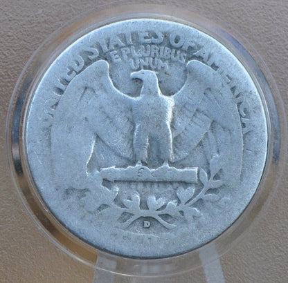 1939 D Washington Silver Quarter - G-VF (Good to Very Fine) Grade; Choose by Grade - Denver Mint - 1939D Quarter 1939 D