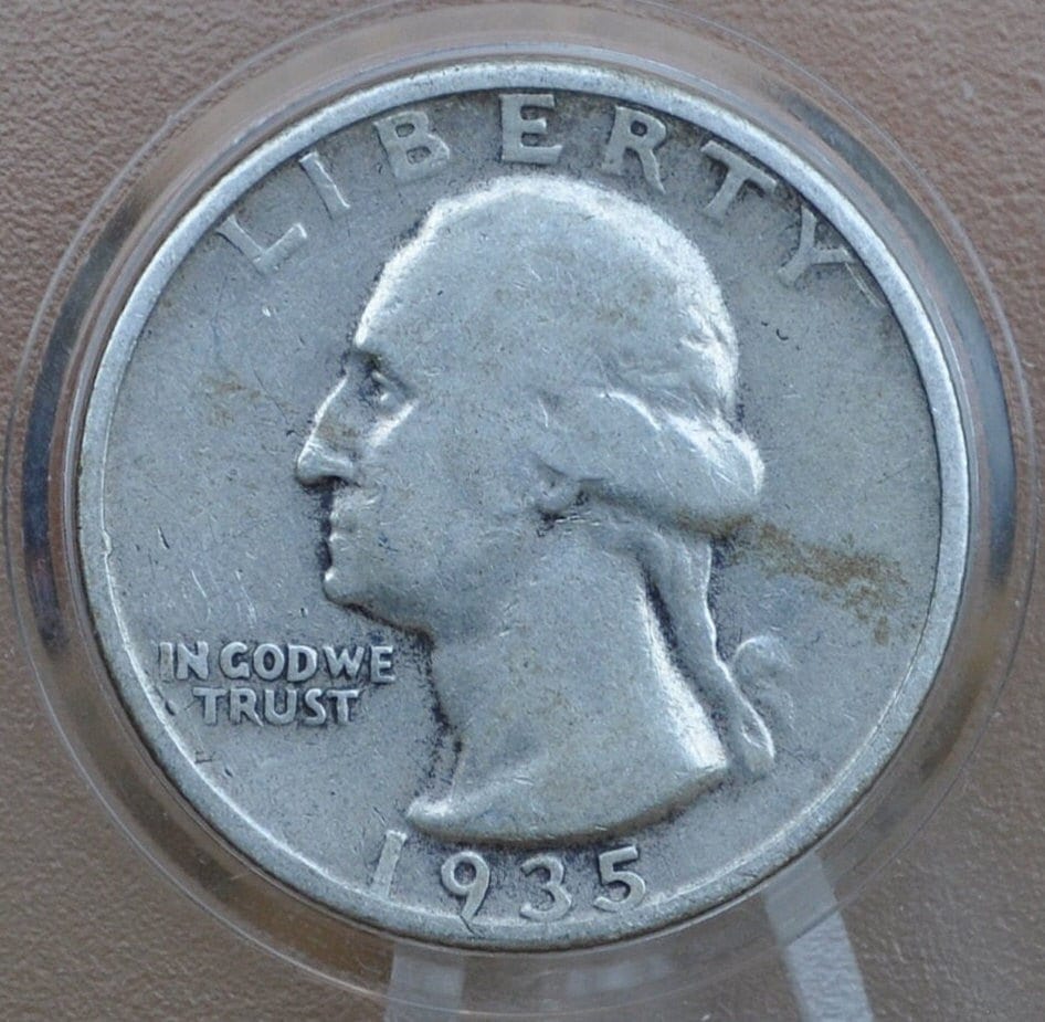 1935-S Washington Quarter - VG-XF (Very Good to Extremely Fine) Grade; choose by grade - San Francisco Mint - 1935 S Washington Quarter