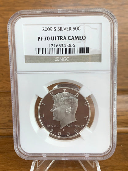 2009 S Silver Kennedy Half Dollar 50c - Graded by NGC PF70 Ultra Cameo