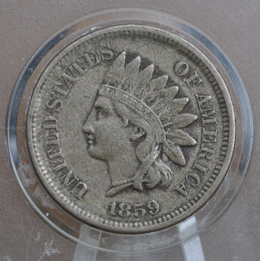 1859 Indian Head Penny - G to VF (Good to Very Fine) Grade, Choose by Grade - First year made - 1859 Indian Head Cent 1859