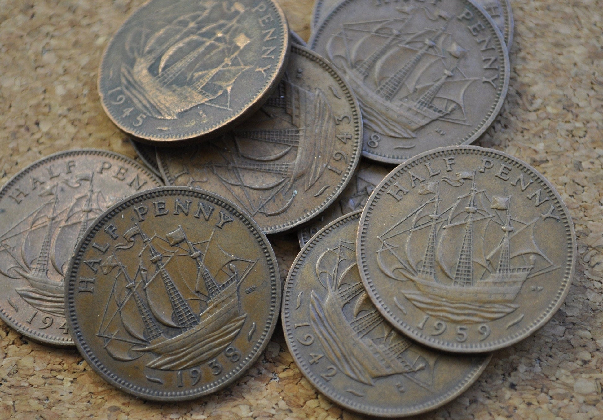 Uk Half Pennies - Choose By Date - Great Britain Half Penny 1910'S 20'S 30S 40'S 50'S 60'S Halfpenny, Ha'penny Uk Coins - All F To Au Grades