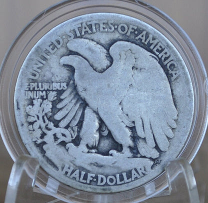 1916-D Walking Liberty Silver Half Dollar - G (Good) - Key Date - Denver Mint - 1916 D WLH - Half Dollar 1916 D Liberty Walking Half