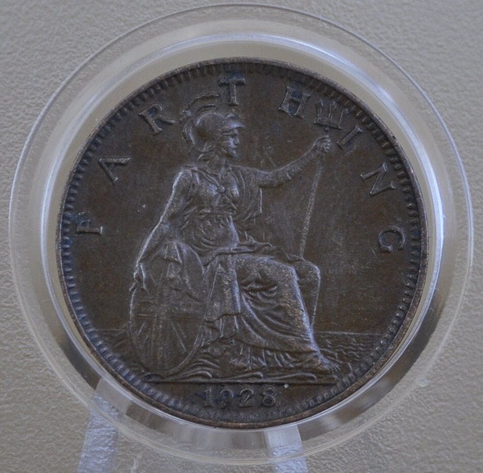 1920&#39;s One Farthing Great Britain - Great grade / condition - UK 1 Farthing 1920 to 1928 - King George V - British Farthing