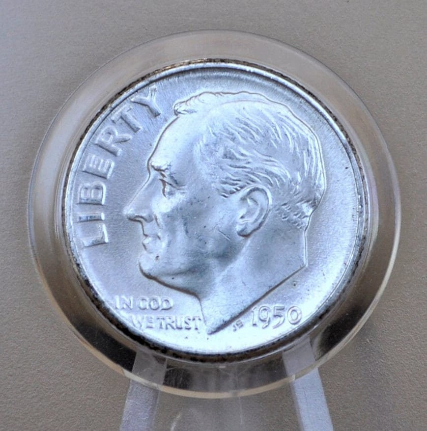 1950 PDS Roosevelt Silver Dimes - Choose Mint and Grade - Roosevelt Dime 1950 P, 1950 D Dime, 1950 S Dime - Circulated & Uncirculated Dimes