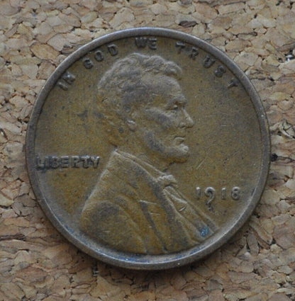 1918 Wheat Penny - Vf-Ef (Very Fine To Extremely Fine) Grade / Condition - Philadelphia Mint - Ww1 Era Us Cent - 1918 P Wheat Ear Cent