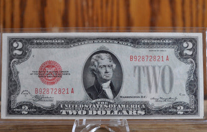 1928 Red Seal 2 Dollar US Note - Cull to AU Grades - 1928 G Two Dollar Bill U.S. Note 1928 2 Dollar Fr#1501 through Fr#1508