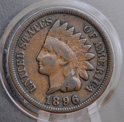 1896 Indian Head Penny - VG-F (Very Good to Fine) Grade / Condition - Indian Head Cent 1896 - US 1 Cent 1896 Penny