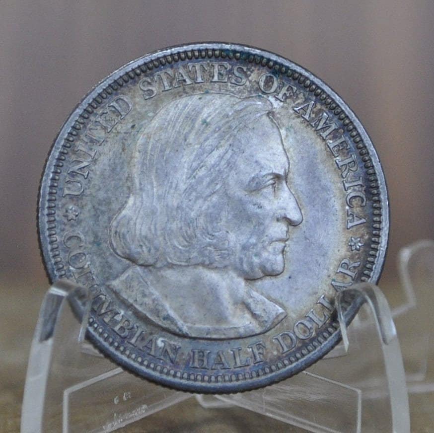 1893 Columbian Silver Commemorative Half Dollar - Chicago Worlds Fair Half Dollar 1893 World's Columbian Exposition Half Dollar 1892