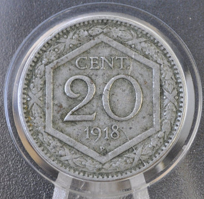 1918 & 1919 Italian 20 Centesimi Coin - Vittorio Emanuele III - C.20 - VF (Very Fine) Condition; - 1919 Italy 20 Cent Coin 1918