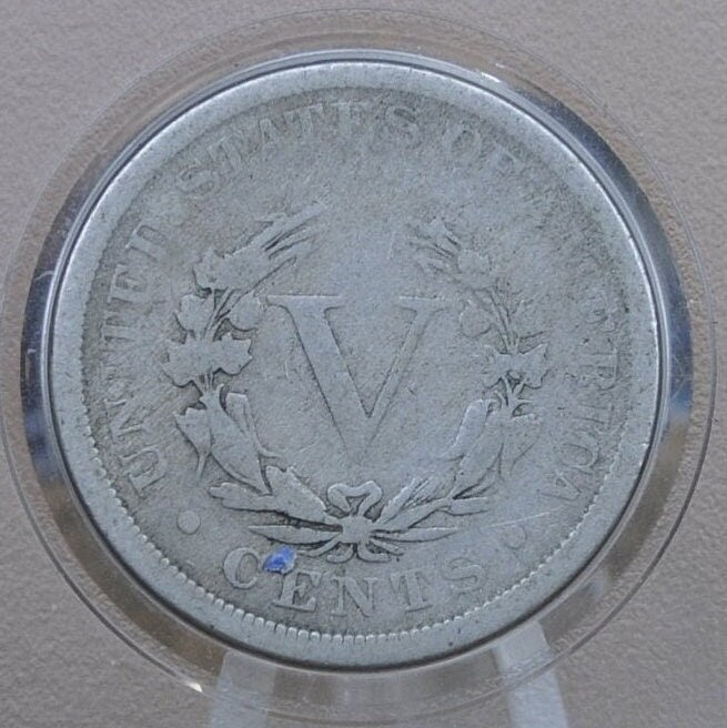 1889 V Nickel - AG-VG (About Good to Very Good) Grade - 1889 Liberty Head Nickel - Philadelphia Mint - Better Date - Nickel Collection