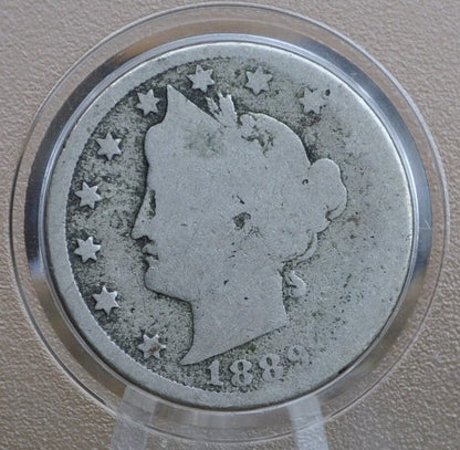 1889 V Nickel - AG-VG (About Good to Very Good) Grade - 1889 Liberty Head Nickel - Philadelphia Mint - Better Date - Nickel Collection