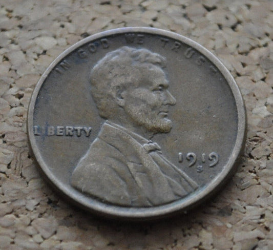 1919 S Wheat Penny - Vf To Ef Condition, Great Detail - Wwi Era Coin - San Francisco Mint - 1919 S Wheat Cent - 1919 S Penny - 1919 S Cent