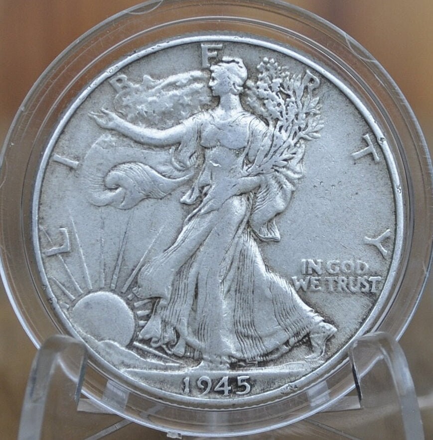 1945 Walking Liberty Silver Half Dollar - Choose by Grade / Condition - Philadelphia Mint - WWII Era - 1945-P Half Dollar / 1945 P WLH