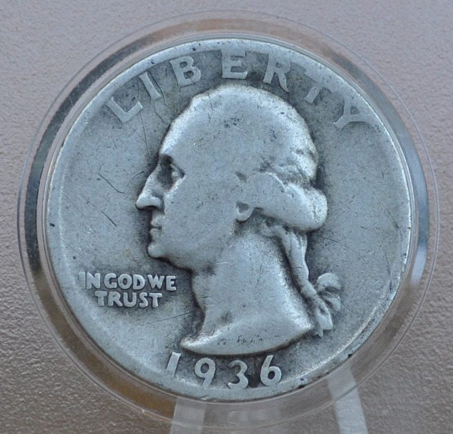 1936 D Washington Silver Quarter - G-XF (Good to Extremely Fine); Choose by Grade - Denver Mint - 1936D Quarter D Mint Mark Quarter 1936-D