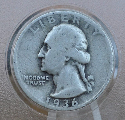 1936 D Washington Silver Quarter - G-XF (Good to Extremely Fine); Choose by Grade - Denver Mint - 1936D Quarter D Mint Mark Quarter 1936-D