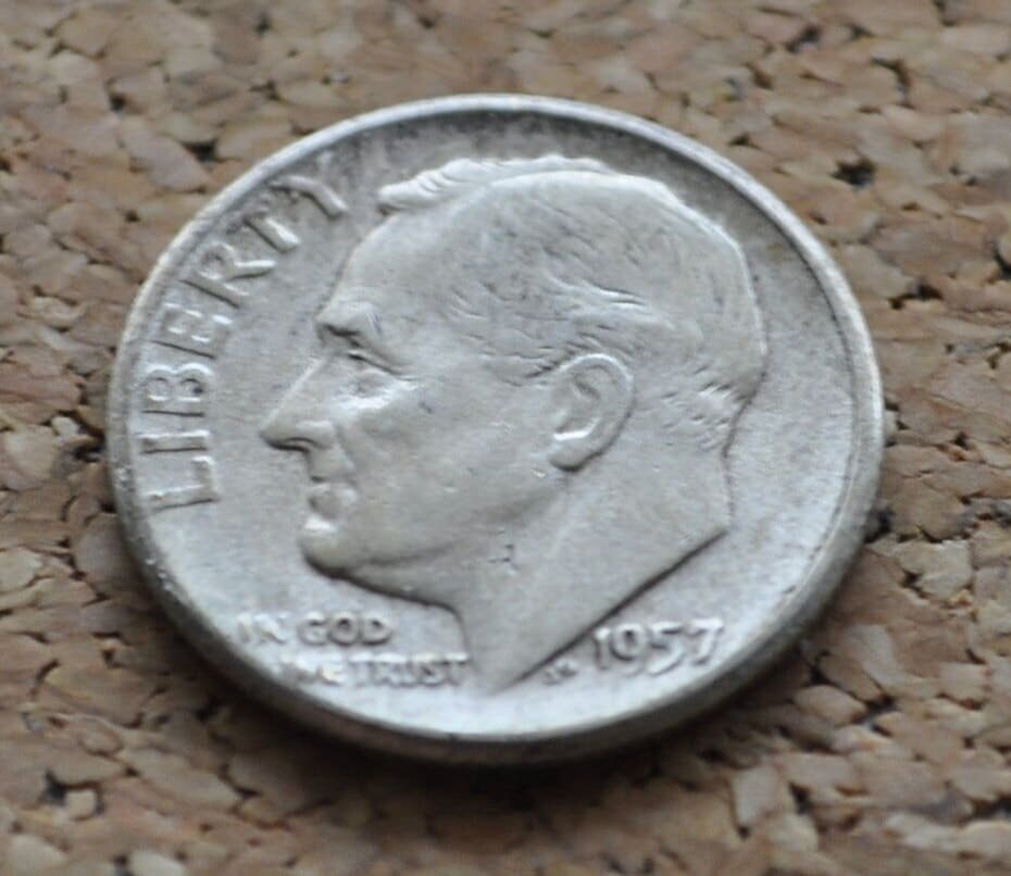 1957 P and D Roosevelt Silver Dimes - Choose Mint and Grade - Roosevelt Dime 1957 P, 1957 D Dime - Circulated & Uncirculated Dimes