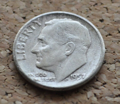 1957 P and D Roosevelt Silver Dimes - Choose Mint and Grade - Roosevelt Dime 1957 P, 1957 D Dime - Circulated & Uncirculated Dimes