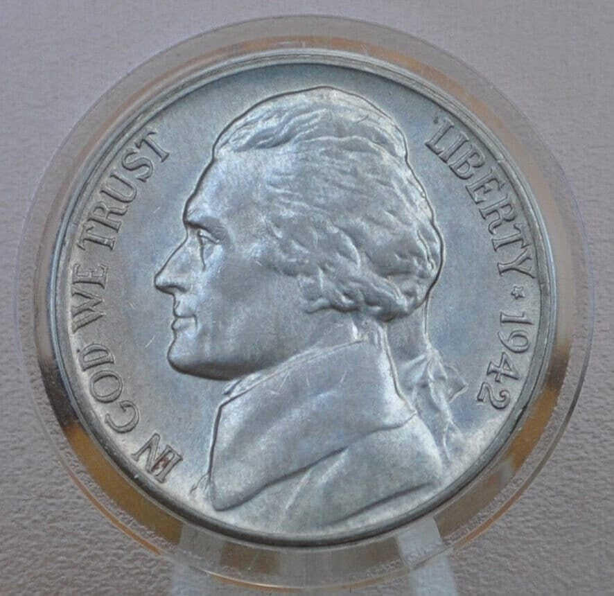 1942 Jefferson Nickel Type 1, P&D Mints - Jefferson Nickel 1942 Type One - Philadelphia and Denver Mints