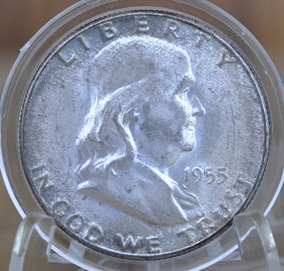 1955 Franklin Half Dollar- Choose by Grade - Key Date of the Franklin Series - 1955P Silver Half Dollar - Philadelphia Mint