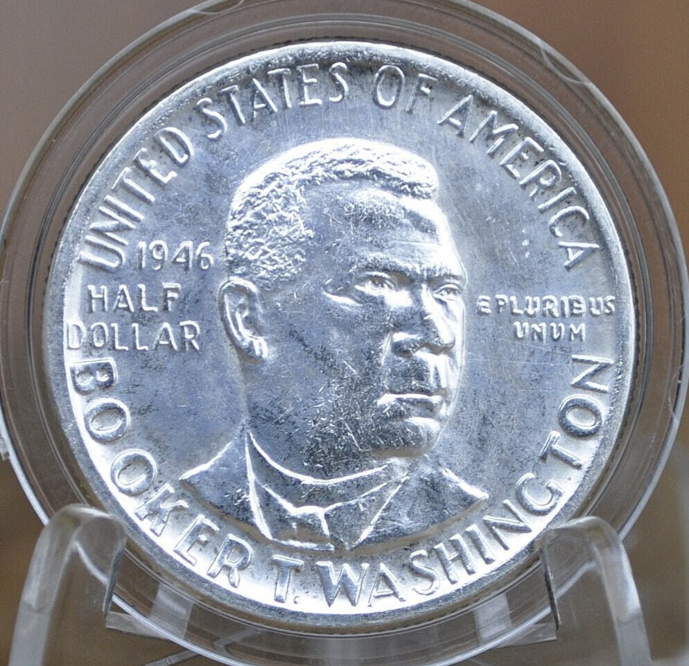 1946 Booker T Washington Commemorative Half Dollar - BU (Uncirculated) - Booker T Washington Silver Commemorative Half Dollar 1946