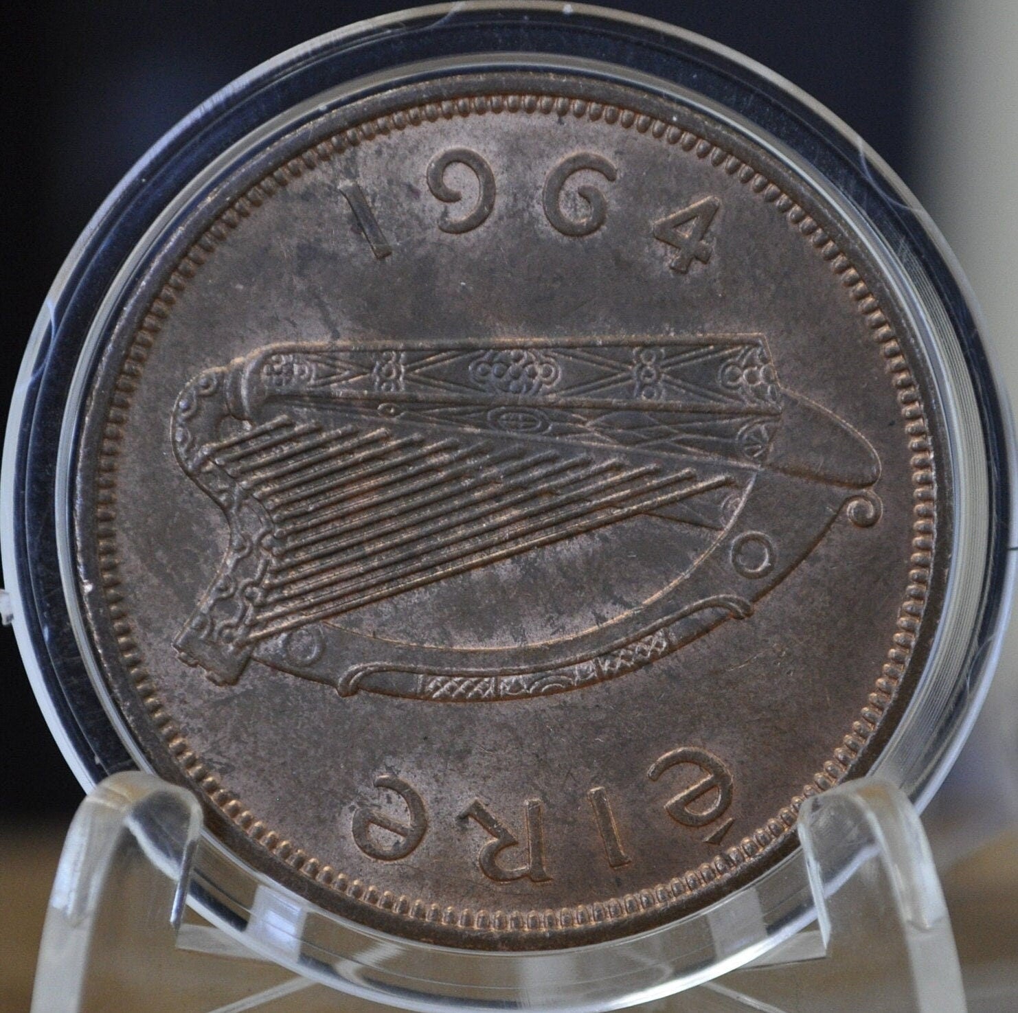 1964 Irish 1 Penny Coin - Great Condition - 1964 One Cent Coin Ireland / UK - Hen with Chicks Design Irish Coins - Great for Gifts, Jewelry