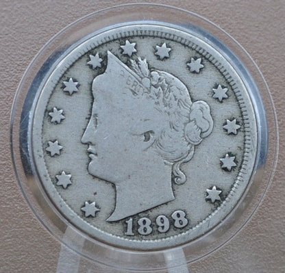 1898 V Nickel - VG-VF (Very Good to Very Fine) Choose by Grade - 1898 Liberty Head Nickel - Philadelphia Mint Better Date Nickel Collection