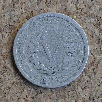 1899 Liberty Head V Nickel - Good Detail - Liberty Head Nickel 1899 - "V" back design