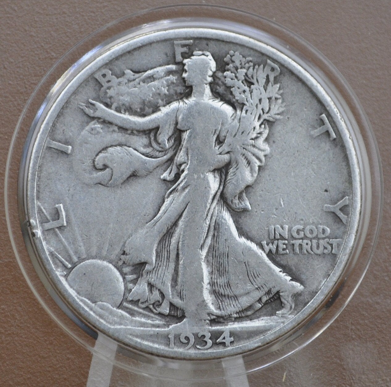 1934-D Walking Liberty Silver Half Dollar - VG-F (Very Good to Fine) Grade Denver Mint 1934 D Half Dollar / 1934 D WLH Liberty Walking 1934