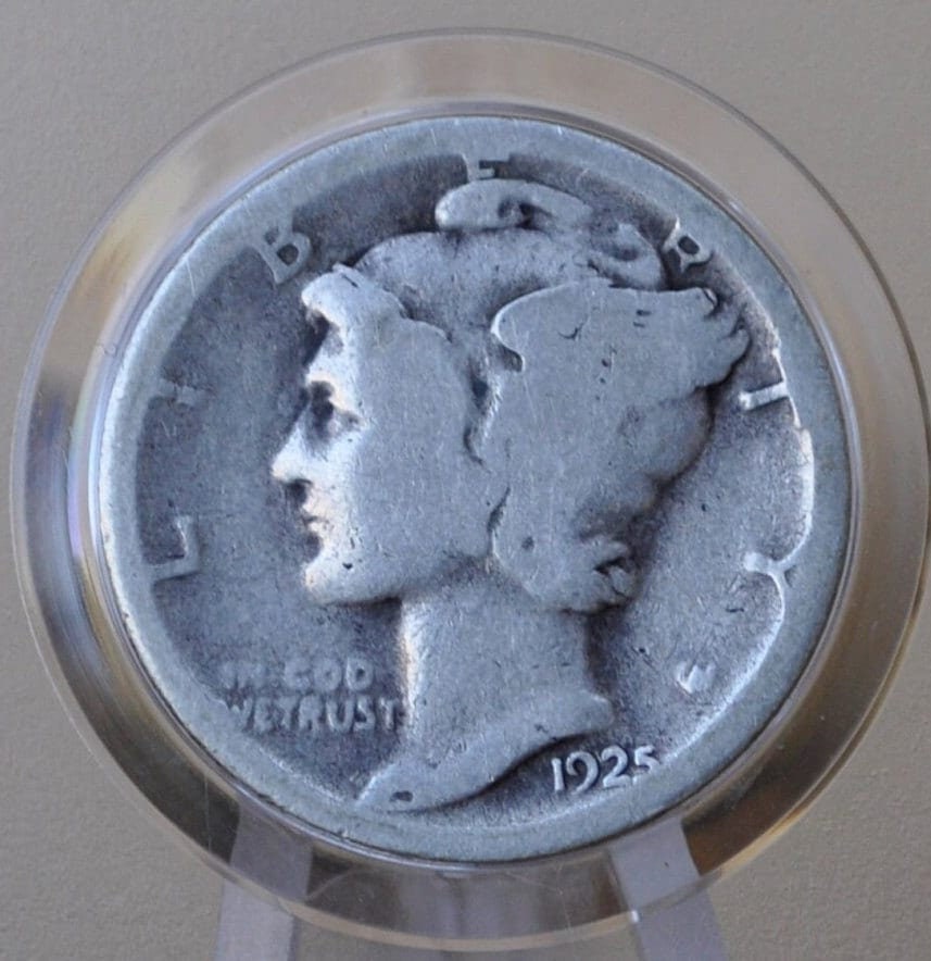1925-S Mercury Silver Dime - Choose by Grade / Condition - San Francisco Mint - 1925 S Winged Liberty Head Silver Dime - 1925 S Mercury
