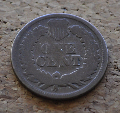 1869 Indian Head Penny - Key Date, Rarest of the 1860's - AG to G (Good) Condition / Grade - 1869 Cent