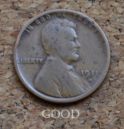 1911-D Wheat Penny - Choose By Grade - Ag - Vf (About Good To Very Fine) - 1911 D Wheat Ear Cent - Denver Mint - Better Date & Mint