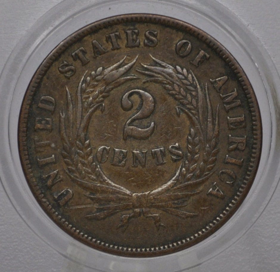 1868 Two Cent US Coin - G-XF (Good to Extreemly Fine) Grade / Condition - Civil War Era Coin - 1868 US 2 Cent Coin 1868 Two cent Piece