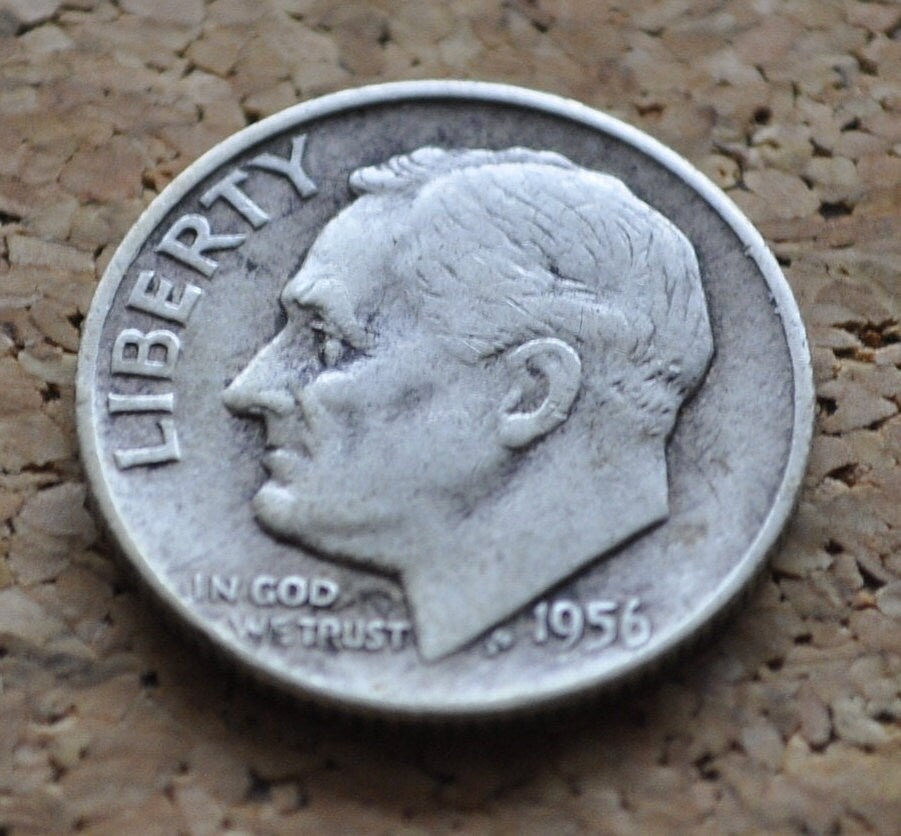 1956 P and D Roosevelt Silver Dimes - Choose Mint and Grade - Roosevelt Dime 1956 P, 1956 D Dime - Circulated & Uncirculated Dimes