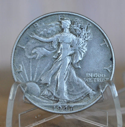 1947-D Walking Liberty Silver Half Dollar - VF-AU (Very Fine About Unc.) Choose by Grade -Denver Mint- WLH 1947 D Half Dollar 1947D Wlh