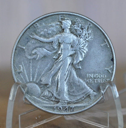 1947-D Walking Liberty Silver Half Dollar - VF-AU (Very Fine About Unc.) Choose by Grade -Denver Mint- WLH 1947 D Half Dollar 1947D Wlh