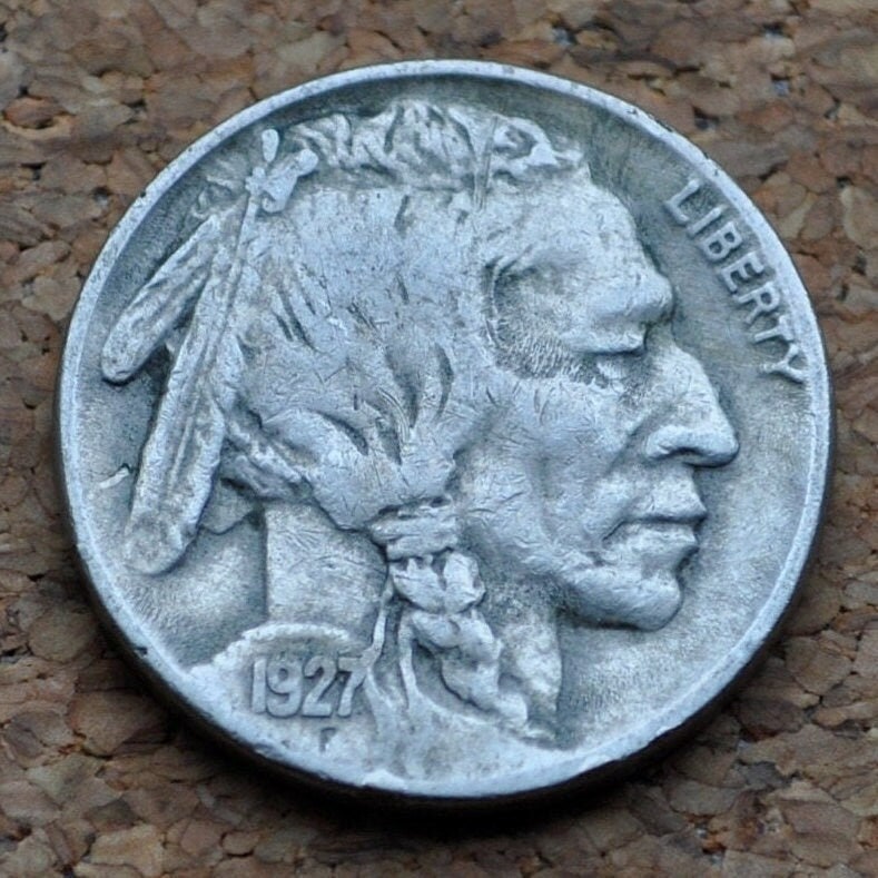 1927 Buffalo Nickel - F-XF (Fine to Extremely Fine); Choose by Grade - Philadelphia Mint - 1927 P Nickel Indian Head Buffalo Nickel