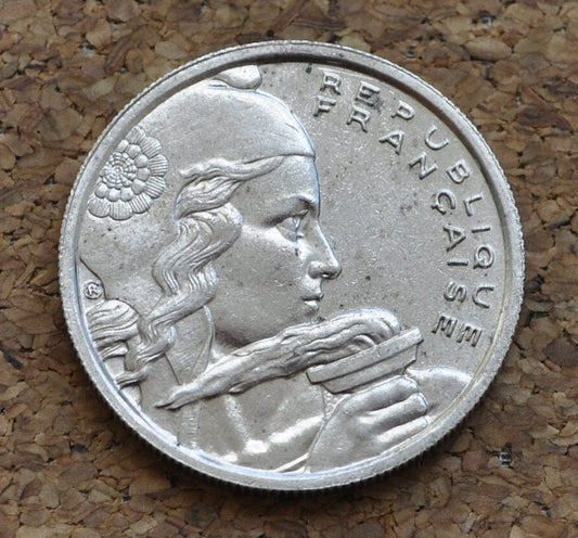 1954 French 100 Francs Coin - BU (Uncirculated) One Hundred Franc Coin 1954 France - Copper Nickel - Mint Luster - High Grade