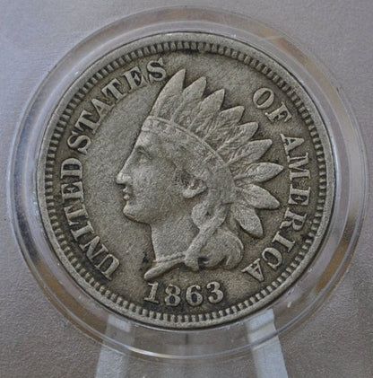 1863 Indian Head Penny - Choose by Grade / Condition - Early Date - Civil War Era Cent - 1863 Indian Cent 1863