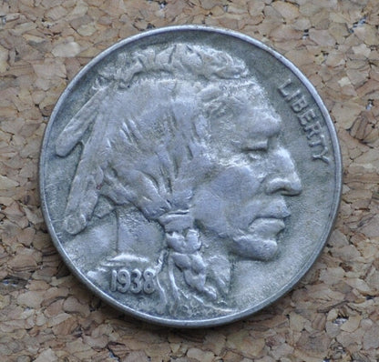 1938-D Buffalo Nickel - Choose by Grade / Condition - Last Year of Production - Denver Mint - 1938-D Nickel - Indian Head Nickel 1938D