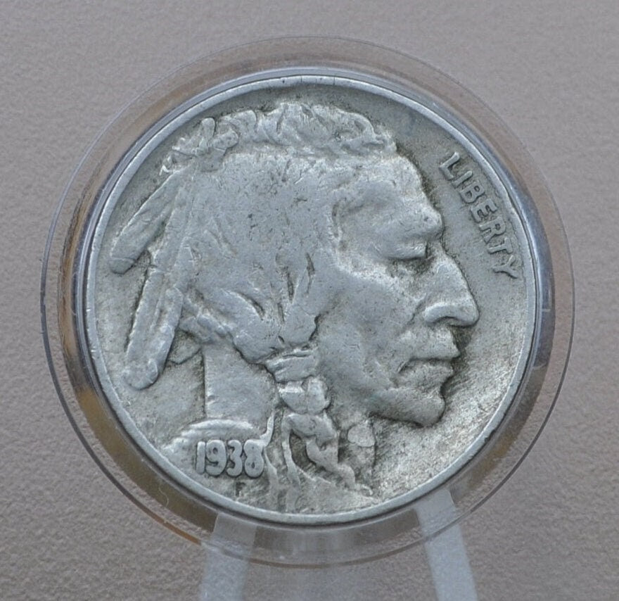 1938-D Buffalo Nickel - Choose by Grade / Condition - Last Year of Production - Denver Mint - 1938-D Nickel - Indian Head Nickel 1938D