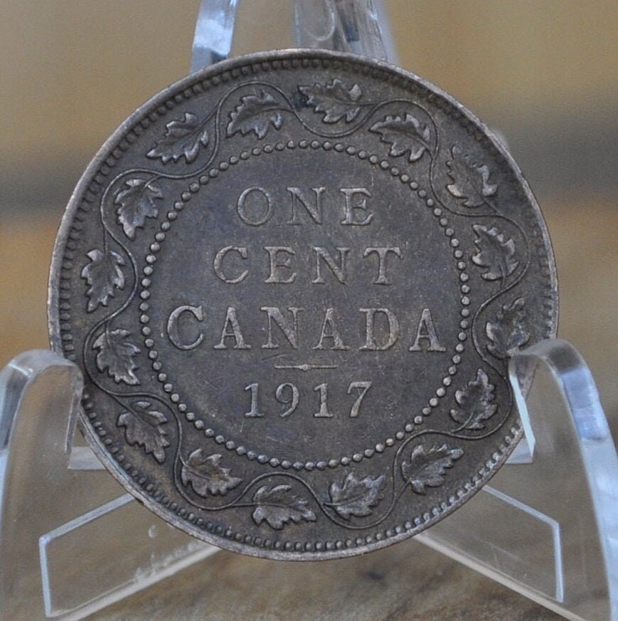 1917 Canadian One Cent - XF (Extremely Fine) Condition - King George V - One Cent Canada 1917 Large Cent - 1917 Large Cent