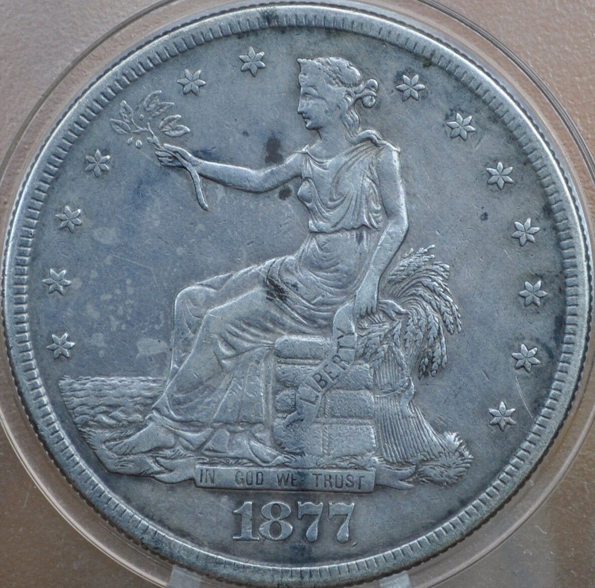 1877-S Trade Dollar - XF (Extremely Fine) Grade / Condition - 1877 S Authentic US Trade Dollar 1877 S - Authentic Silver US Trade Dollar