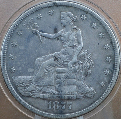 1877-S Trade Dollar - XF (Extremely Fine) Grade / Condition - 1877 S Authentic US Trade Dollar 1877 S - Authentic Silver US Trade Dollar